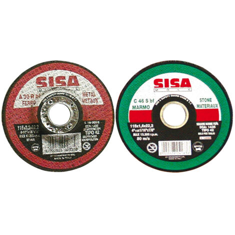 Sisa Mole DISCO ABRASIVO PIANO  per ferro Ø mm. 115x1,6x22,2 100.00 pz