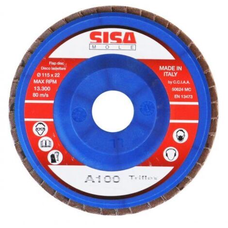 Sisa Mole DISCO LAMELLARE AL CORINDONE Ø mm. 180 - foro 22 grana 80 10 PZ