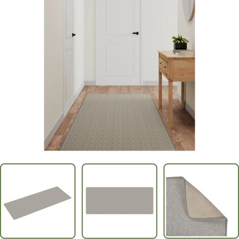Sisal -  Alfombra de pasillo con aspecto de sisal platina 80x200 cm