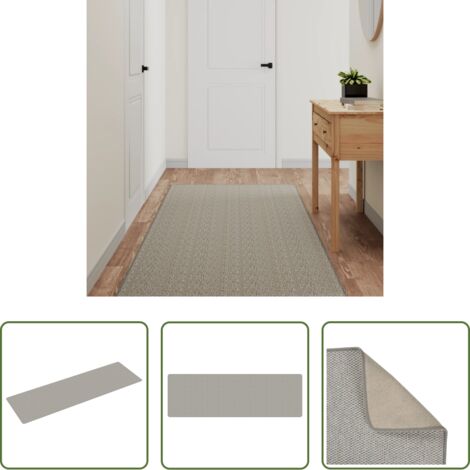 Sisal -  Alfombra de pasillo con aspecto de sisal platina 80x250 cm