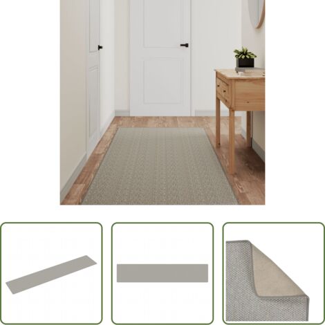 Sisal -  Alfombra de pasillo con aspecto de sisal platina 80x400 cm