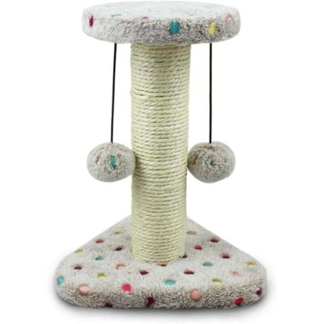 Sisal-Kratzbaum für kleine Katzen, Kätzchen-Kletterturm, Kratzbaum, Kletterbaum, Spielturm mit hängendem Spielzeug für Katzen, Braun, 22 x 20 x 28 cm.