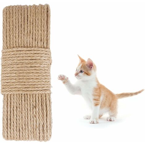 Sisal Rope - 1/2 Inch Thick Rope - 100 Ft Rope - Heavy Duty Durable Natural  Fiber Rope - Crafts, Cat Scratching Post, Cat Tree Rope Replacement