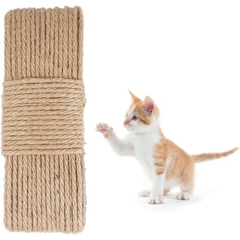 Sisal Rope 6mmx30m Natural Sisal Rope Jute Rope for Cat Scratch Repair and Replacement Pillar Cat Tree Scratcher Scratching Rope Garden and Home Decoration