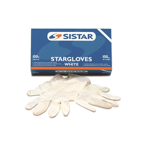 SISTAR 551.2960.XL STARGLOVES BLANC GANTS LATEX TAILLE XL