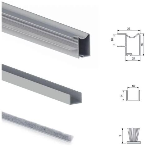 Sistema a Scorrimento Inferiore per Armadio 2 Ante 16 mm con Chiusura Soft Emuca