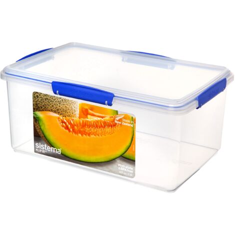 Sistema Contenitore per Alimenti KLIP IT 9,67 L Contenitori per Alimenti per Frigorifero/Freezer con Coperchio, impilabili ed ermetici Plastica Senza BPA Clip Blu 1 Pezzo