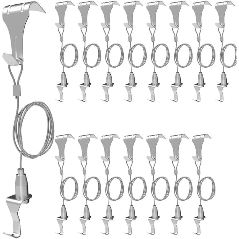 Sistema de 16 piezas para colgar rieles de cuadros, ganchos para rieles de cuadros, ganchos para molduras, colgadores para rieles de cuadros