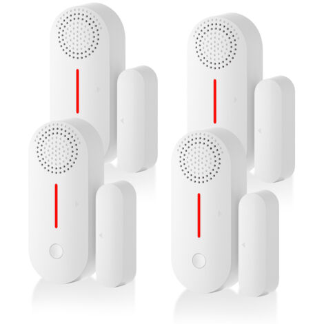 Sistema de alarma antirrobo para puertas y ventanas con sensor magnético inalámbrico, alarma sonora y visual, control por voz inteligente vía WiFi y la aplicación Tuya. Fácil instalación para casa, ga