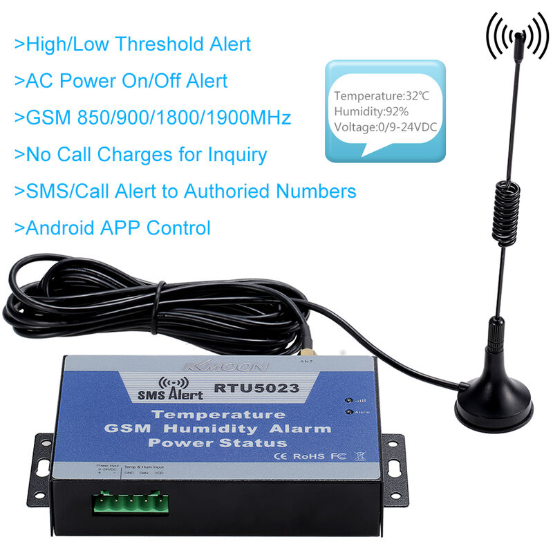 

Sistema de alarma ® GSM SMS, temperatura, humedad, estado de energia, monitoreo - Kkmoon