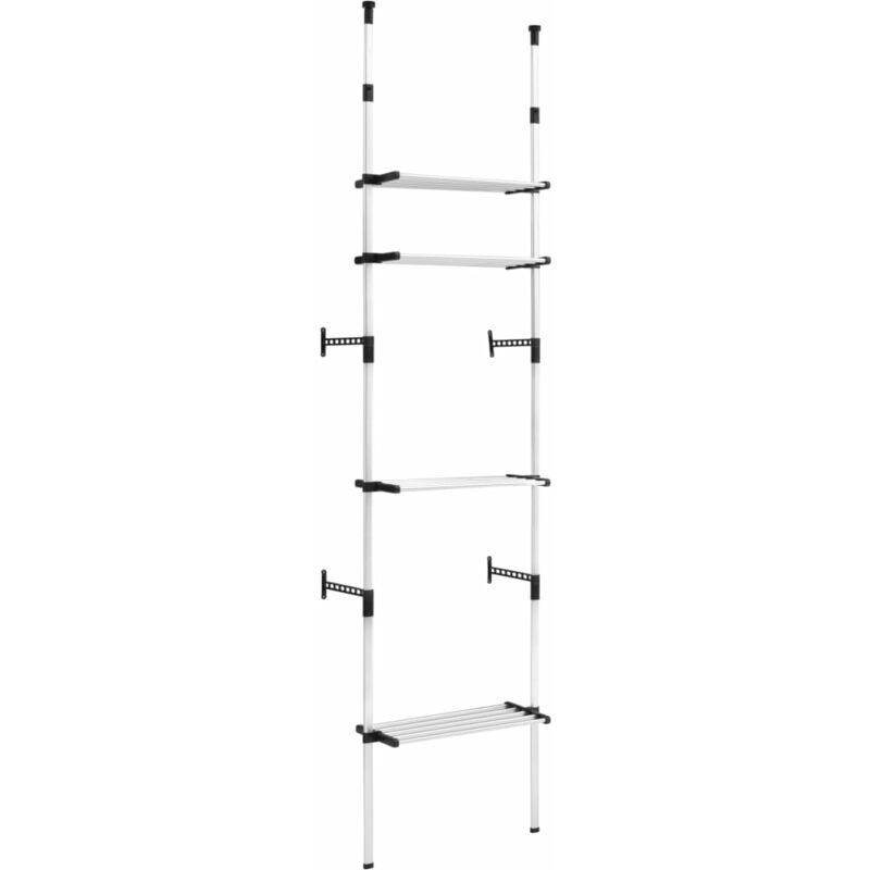 

Sistema de armario telescópico con estantes aluminio - Plateado - Vidaxl