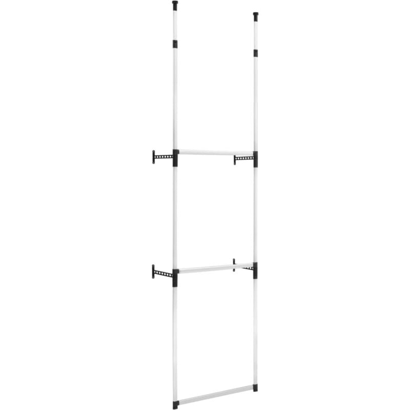 

Sistema de armario telescópico con barras de aluminio - Plateado - Vidaxl