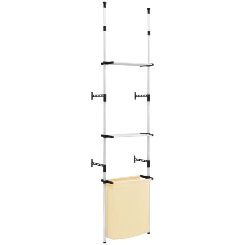 

Sistema de armario telescópico con bolsa de colada aluminio - Plateado - Vidaxl