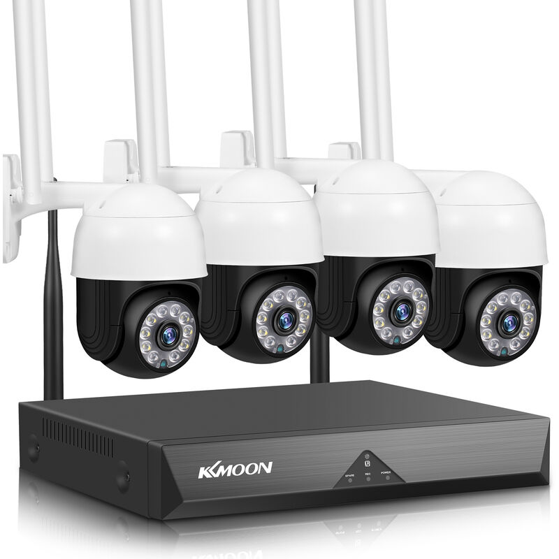 

Happyshopping - Sistema de camara de seguridad inalambrica, 4CH NVR + 4pcs 1080P Full HD Wireless PTZ Security Camera