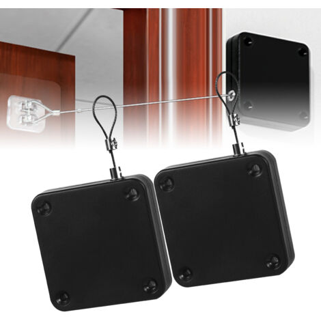 [Sistema de cierre automático] Cierrapuertas (paquete de 2) ABS – Cierre automático sin taladrar con sensor y cable