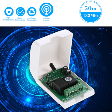 Sistema de control remoto inalámbrico inteligente de 2 canales, 433 MHz, 12 V CC, 1527, con receptor de relé y 4 controles remotos. Sistema universal con alcance de hasta 50 m.