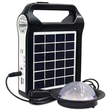 Sistema de energía solar portátil recargable para exteriores KZQ con energía de respaldo para linternas e iluminación de camping
