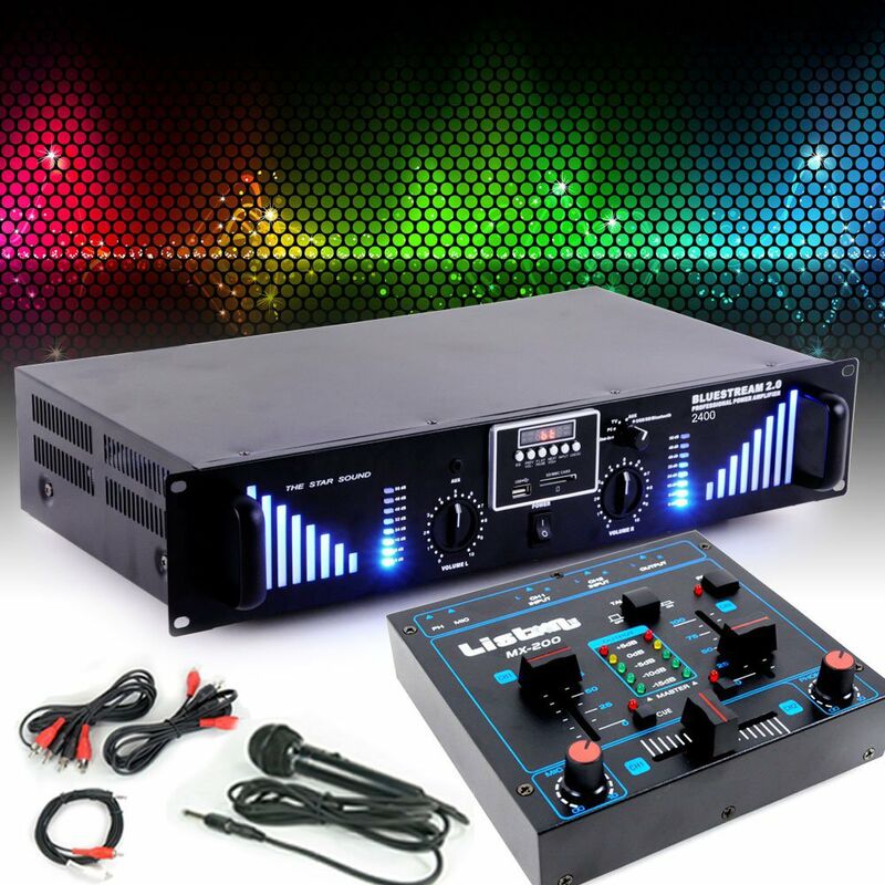 

Sistema de extensión PA 2400W Bluetooth USB SD MP3 Amplificador de potencia DJ Addd-On 8
