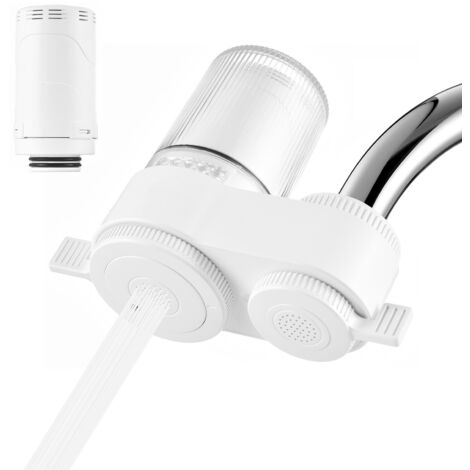 Sistema de filtración de agua para grifo de cocina de 7 etapas con función de retrolavado, limpieza automática, interruptor de encendido/apagado para agua cruda y purificada, incluye 2 cartuchos de fi