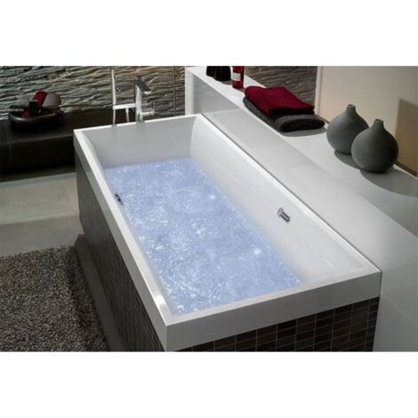 Sistema de hidromasaje, Squaro Edge 12, Bañera, UBQ160SQE2DV, Rectangular, Quaryl®, 1600 x 750 mm, blanco, Airpool Comfort (AC),