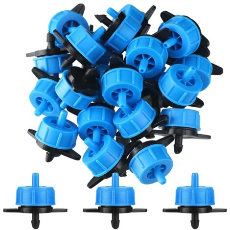Sistema de microgoteo con gotero ajustable y regulador de presión: goteros autorregulables de 8 l/h para regar plantas con macetas de diferentes alturas (paquete de 100).