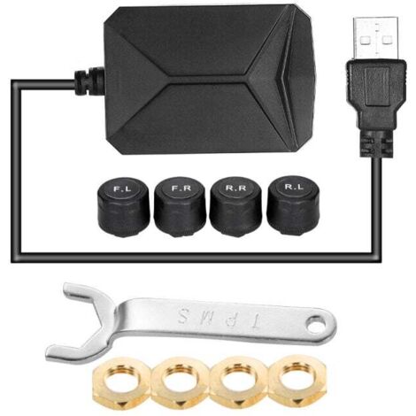 Sistema de monitoreo de presión de neumáticos Android, 4 sensores externos, visualización de presión y temperatura de neumáticos en tiempo real