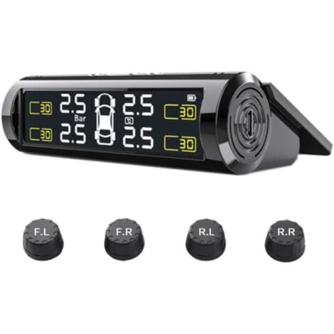 Sistema de monitoreo de presión de neumáticos con pantalla LCD, TPMS universal, detector de presión de neumáticos en tiempo real para automóviles con válvula externa