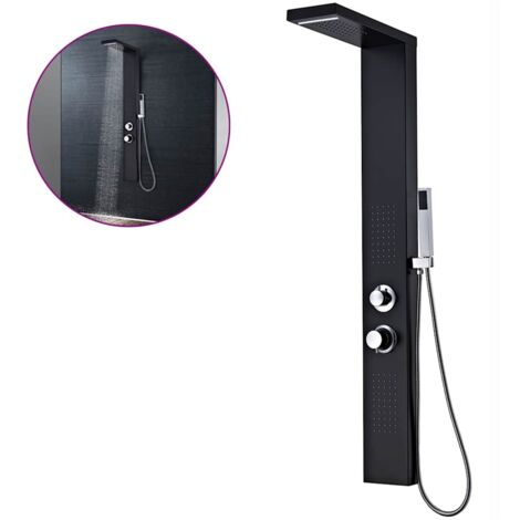 Sistema de panel de ducha aluminio negro mate