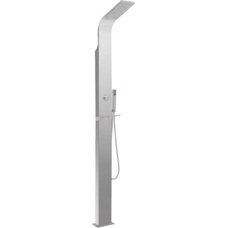 

vidaXL Ducha de exterior de acero inoxidable curvada - Plateado