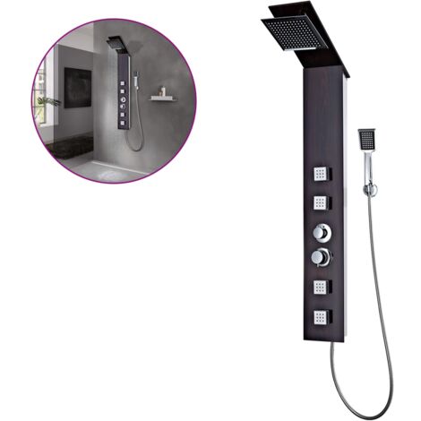 Sistema de panel de ducha teleducha baño WC vidrio marrón 020003121