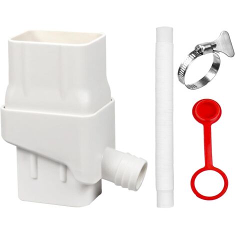 Sistema de recogida de agua de lluvia con manguera compatible con tubería de canalón estándar de 5,1 x 7,6 cm, kit de conversión para barril de lluvia, accesorio desviador de agua (blanco).