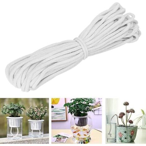Sistema de riego automático de plantas, cuerda de mecha de 20 m, fuerte absorción de agua, mecha de riego automático para jardines, cestas, macetas, plantas