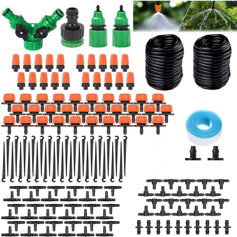 

Sistema de riego de jardín, 149 piezas de micro riego por goteo, kit de riego automático, sistema de riego por goteo, riego de jardín para plantas,