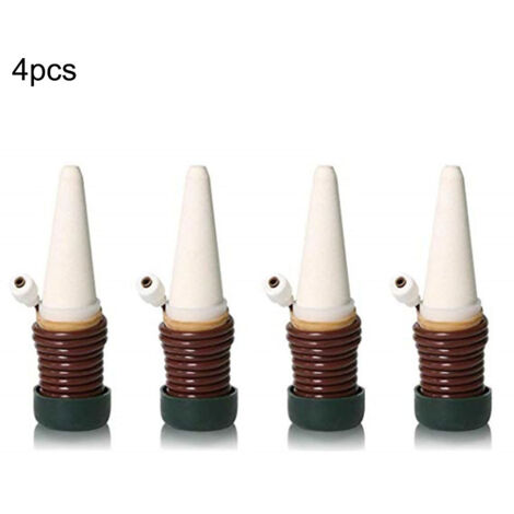 Sistema de riego por goteo automático para plantas de interior – Aquaspike – PP+Cerámica – Marrón – Kit de cuidado y fertilización de 4 piezas