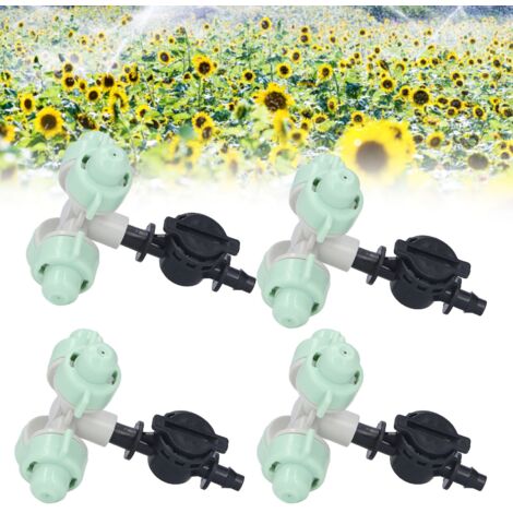 Sistema de riego por microaspersión en cruz [10 boquillas + conexiones de 4/7 mm]