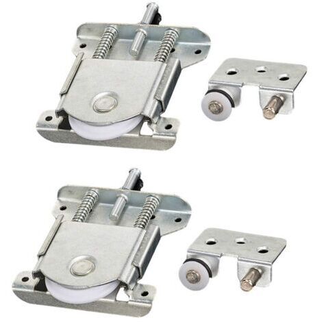 Sistema di 2 porte scorrevoli per armadi, rotelle, rotelle, rotelle, guide con buffer antiurto, capacità di carico 20 kg