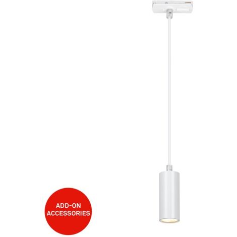 Sistema di binari Briloner Rail, lampada a sospensione LED, accessori, bianco