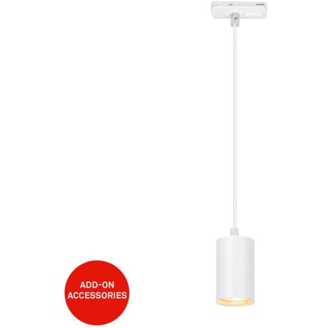 Sistema di binari Briloner Rail, luce a sospensione, accessori, bianco