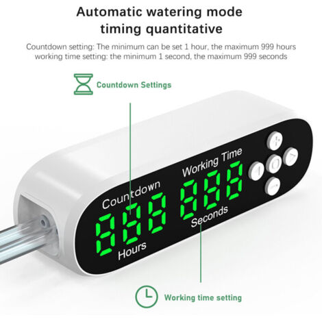 Sistema di irrigazione per piante in vaso SJLERST, kit di irrigazione a goccia, irrigazione automatica con timer e display a LED, alimentazione USB 5V, sistema programmabile per interni.