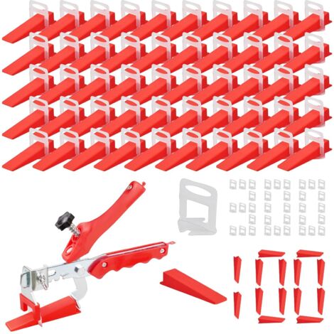 Sistema di livellamento delle piastrelle Zawaer, kit di livellamento delle piastrelle 1 pinza, 300 clip da 2 mm, set di cunei riutilizzabili da 100 pezzi, kit di livellamento delle piastrelle per prof