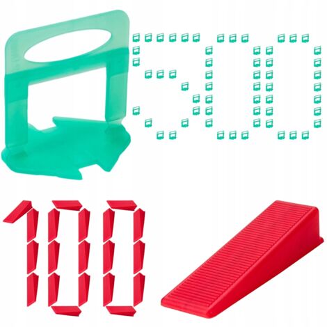 Sistema di livellamento per piastrelle kit 500 clip 100 cunei fuga 2mm X-level