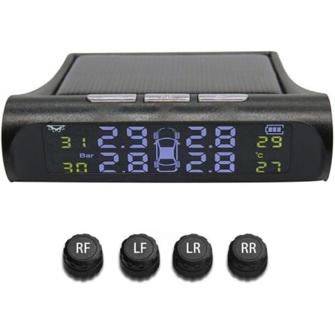Sistema di monitoraggio della pressione dei pneumatici per auto, sensore solare, sistema di allarme di sicurezza, display digitale, avviso di temperatura, monitoraggio della pressione dei pneumatici T