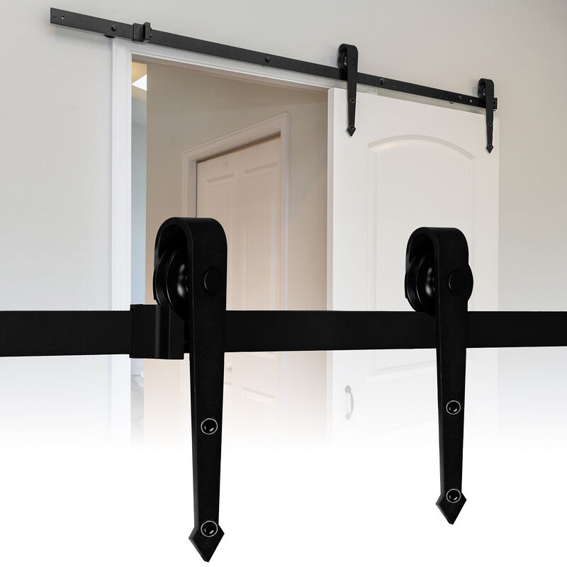 Image of Jopassy - Sistema di porte scorrevoli Arrow 200cm Binario per porte scorrevoli Ferramenta per porte in legno Accessori per porte