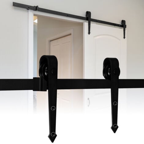 JOPASSY Sistema di porte scorrevoli Arrow 200cm Binario per porte scorrevoli Ferramenta per porte in legno Accessori per porte