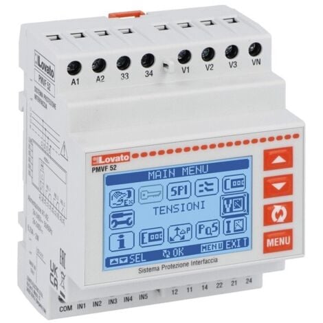 LOVATO CATALOGO COMPONENTI ELETTRICI Sistema di Protezione Interfaccia CEI-021 monofase e Trifase Lovato PMVF52