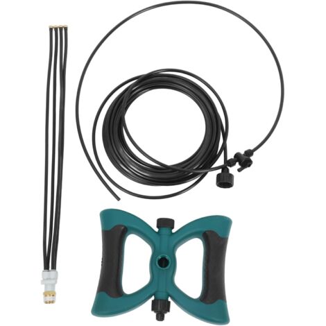 Sistema di raffreddamento a spruzzo portatile con ugello da giardino, tubo flessibile per nebulizzazione d'acqua adatto per il raffreddamento di giardini e terrazze, tubo di prolunga da 10 m con asta 