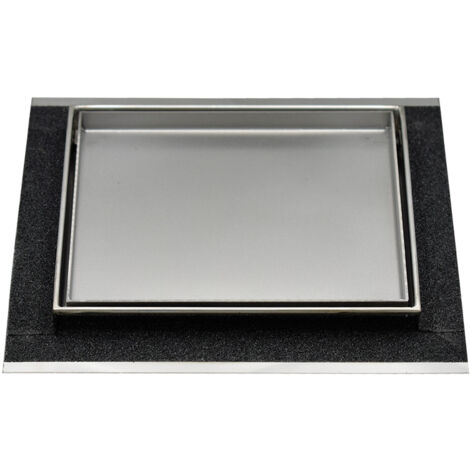 Sistema di scarico inox style linea luxury quadrata - piastrellabile chiusino luxury quad.200x200 piastrell. full inox con lastr