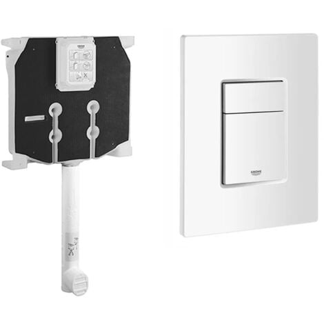 Sistema di scarico wc Grohe da incasso con placca bianca