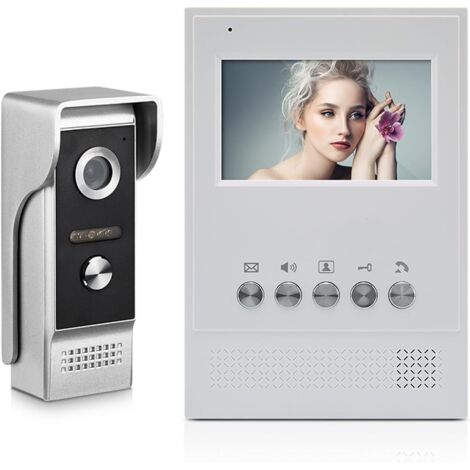 Sistema di videocitofono cablato a colori TFT da 4,3'' con campanello, telecamera HD, visione notturna, sorveglianza, supporto di sblocco, citofono bidirezionale per ville e appartamenti