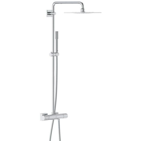 Soffione Doccia A Parete Grohe.Sistema Doccia Grohe Rains Rainshower Con Soffione Doccia In Metallo Serie F 254 27469000